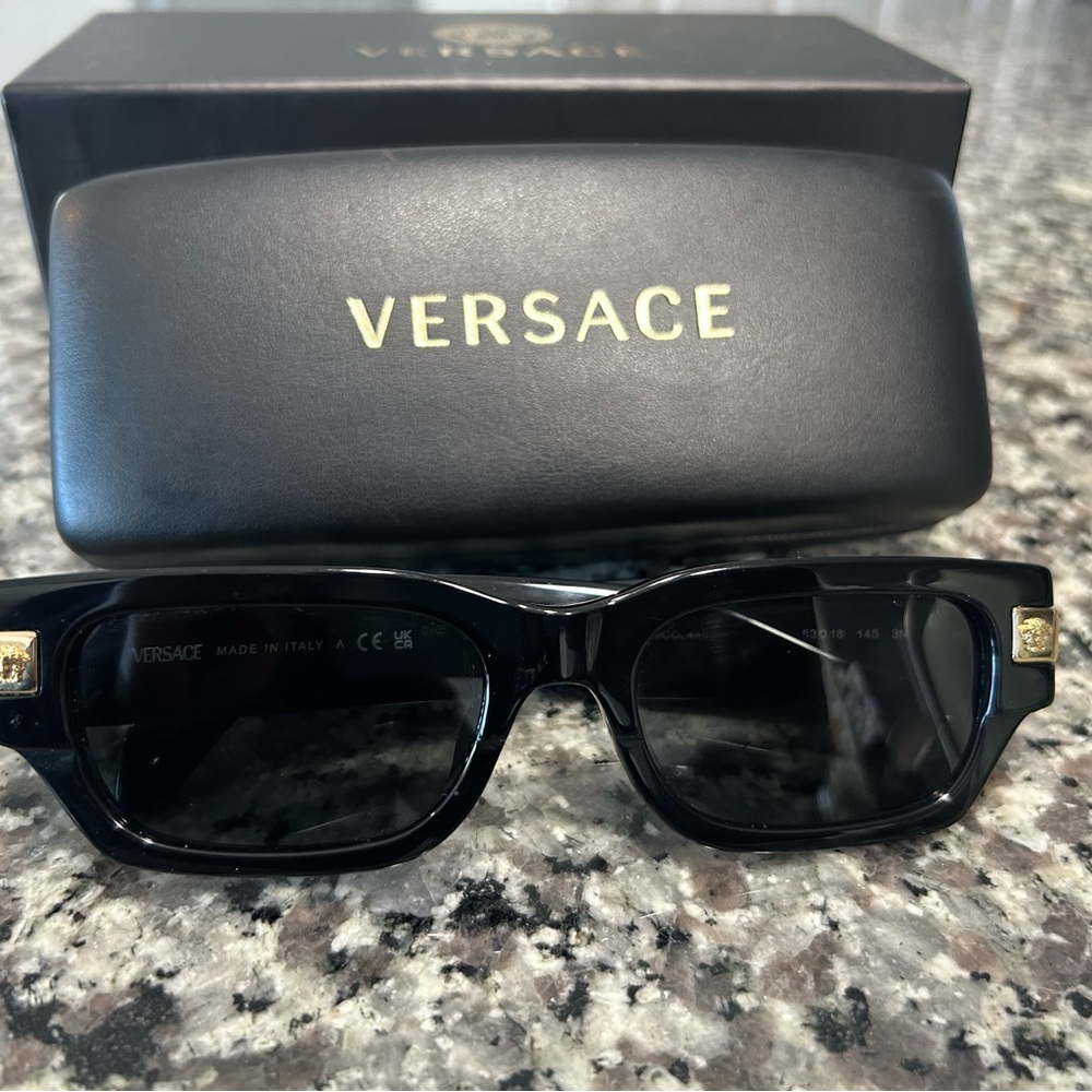 Versace Black and Gold Sunglasses